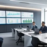 Home 19 위기 대응 훈련의 비용 대비 효과 분석 - A modern corporate office conference room filled with diverse employees in business casual attire ac...